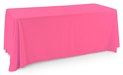 Pink polyester table cover with machine washable fabric 