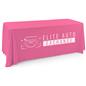 This pink single sided custom table throw offers 6 ft. of high quality polyester material 