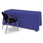 Royal blue single sided custom table throw with four equal sides