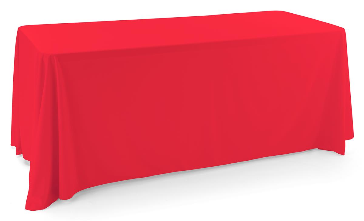 Polyester table cover with red color