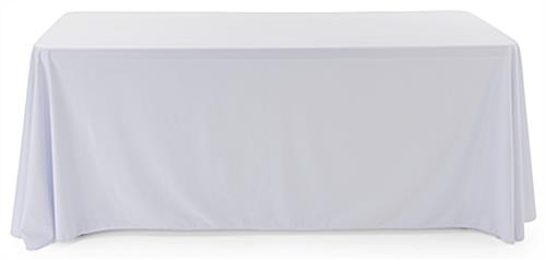 White polyester table cover with sewn-in corners 