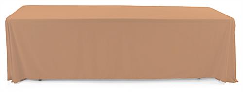 Beige polyester table cover is durable and long lasting 