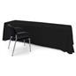 Black polyester table cover with draping display 