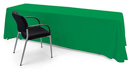 Kelly green polyester table cover with durable long lasting fabric 