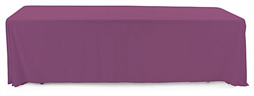 Purple polyester table cover with flame retardant material 