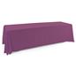 Purple polyester table cover is machine washable 