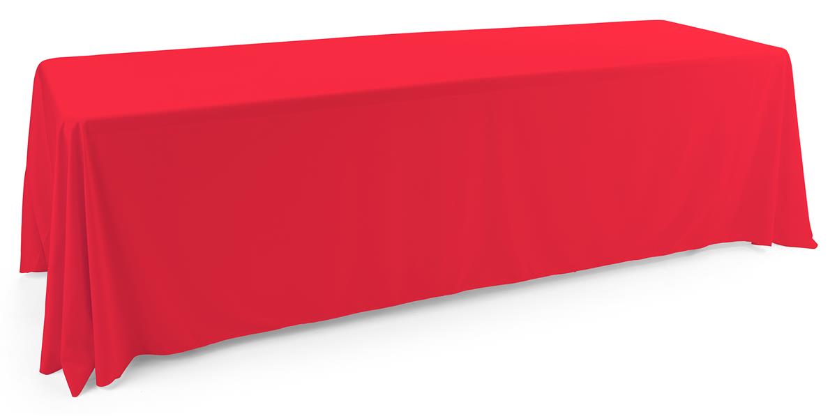 Polyester table cover with red color 