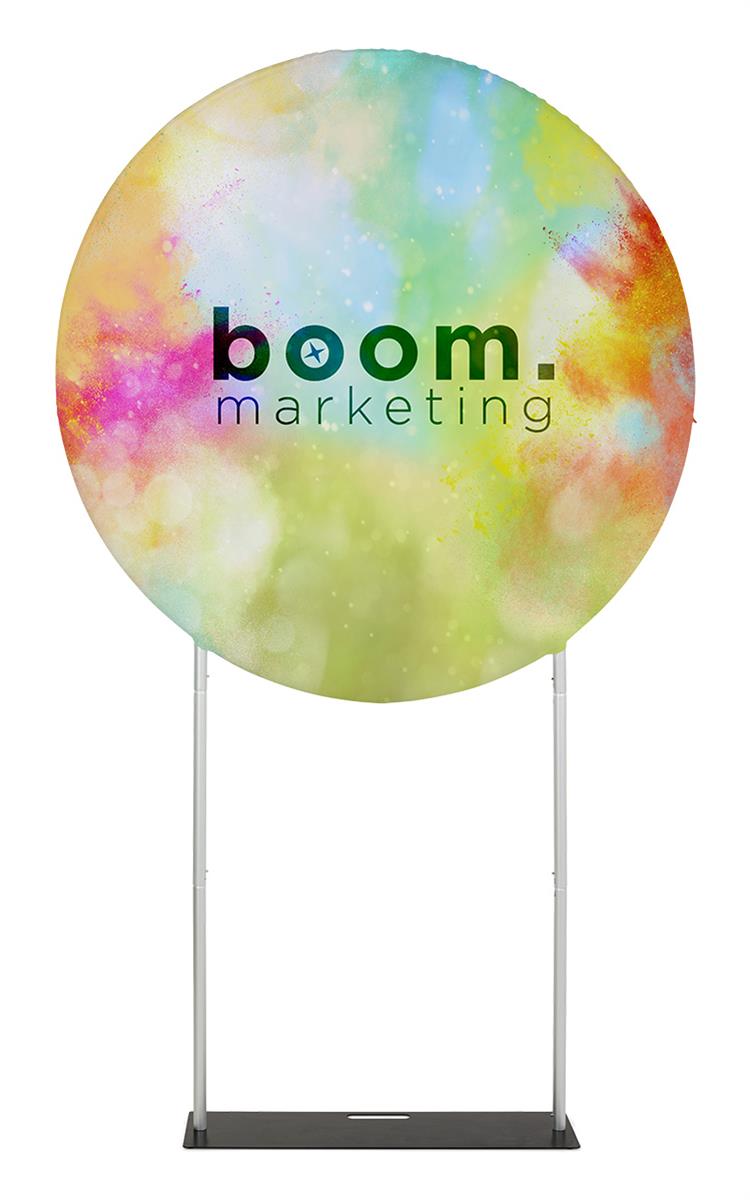 Round Banner Stand 5' Diameter with Custom Printed Graphics