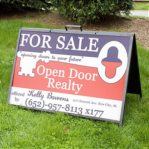 Yard Sign Holds 36" x 24" Real Estate Or Political Campaign Signage On Lawn Or Sidewalk