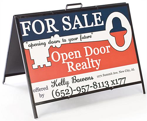Yard Sign Holds 36" x 24" Real Estate Or Political Campaign Signage On Lawn Or Sidewalk