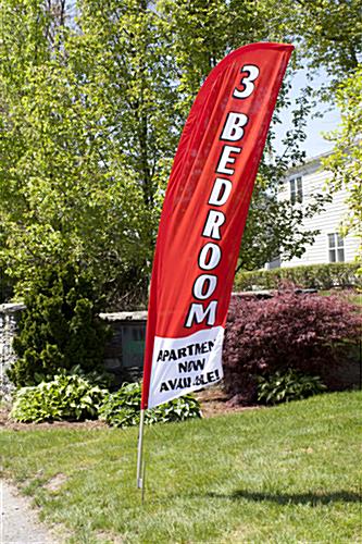 3 BEDROOM Red Feather Flag Banner for Use Outdoors