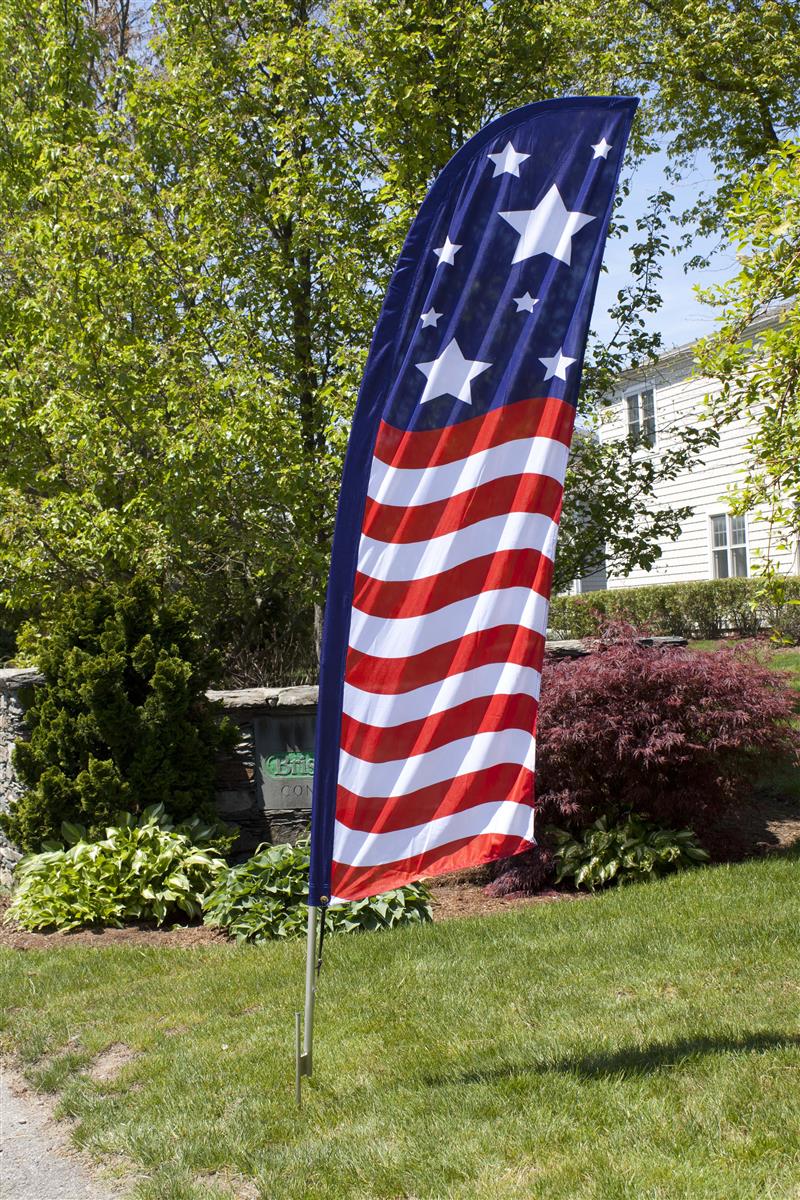 FLAG ONLY American Flag 50 stars 12ft Feather Banner Swooper Flag 