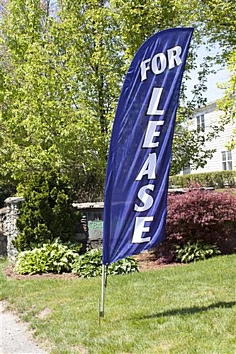Outdoor FOR LEASE blue realtor flag banner