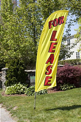 Outdoor FOR LEASE yellow advertisement flag