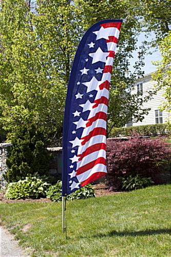 SWOOPER FEATHER FLUTTER FLAG AMERICAN STRIPES STARS SIGN ADVERTISING HALF SLEEVE 