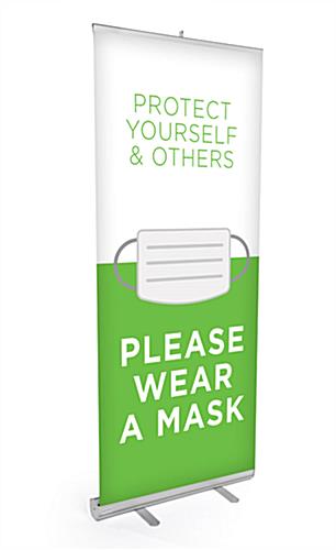 Please wear a mask retractable banner display