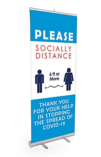 Please socially distance pre-printed banner