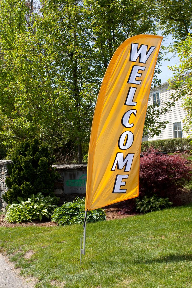 Yellow Message Flag w/ Welcome Message