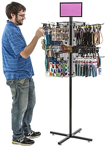 Rotating Grid Rack with 12” Pegs for Ample Merchandise
