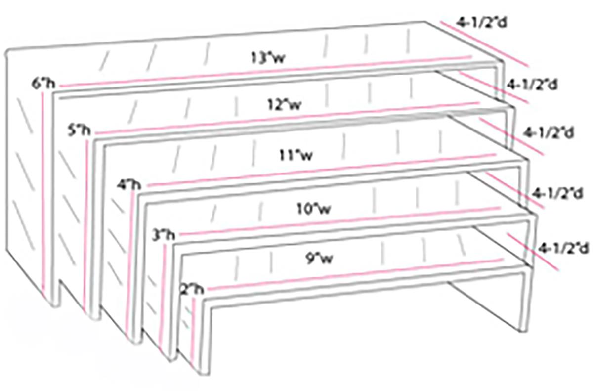 Acrylic Display Risers Retail Countertop Merchandising Stands