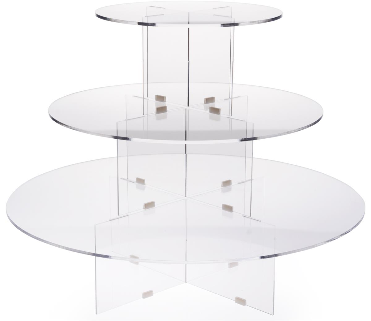 3 Tier Riser Round Clear Acrylic, Round Tiered Display Stand