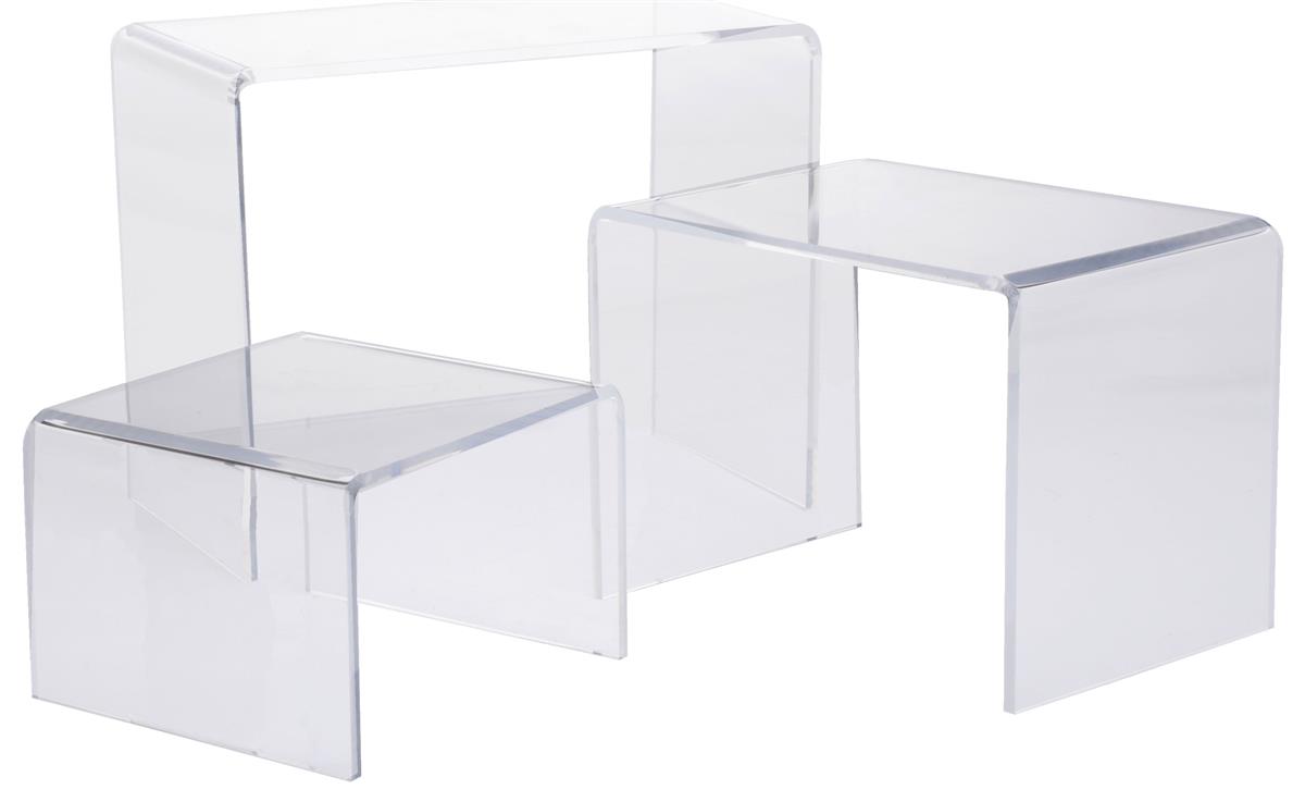 Acrylic Riser Plexiglass Pedestal Lucite Display Risers Jewelry Stand Prop ELLOW 