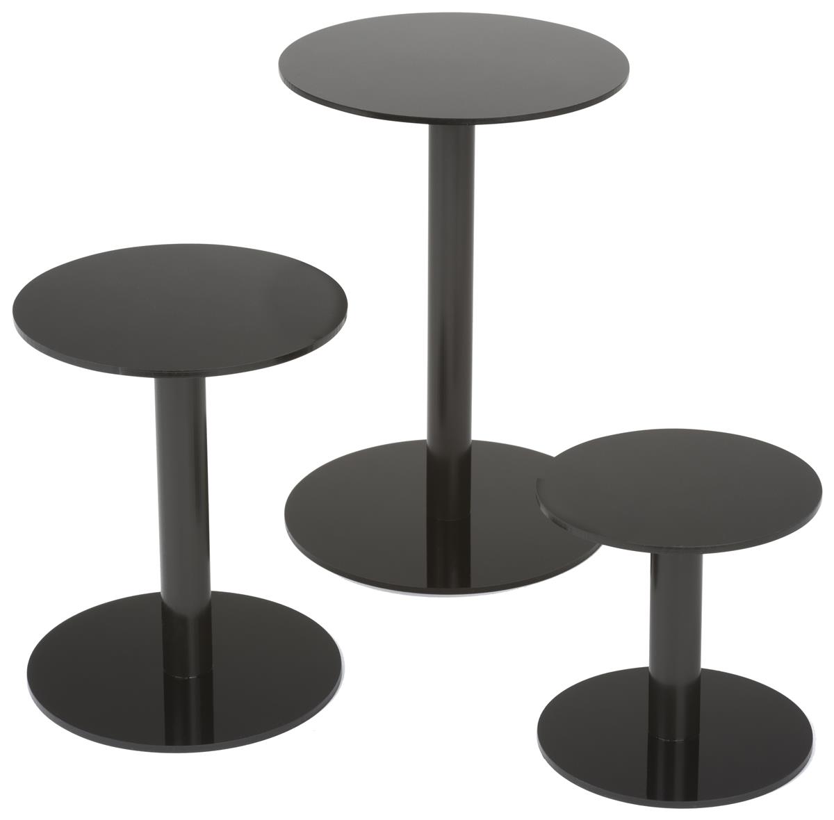 Countertop Display Pedestals Black Acrylic