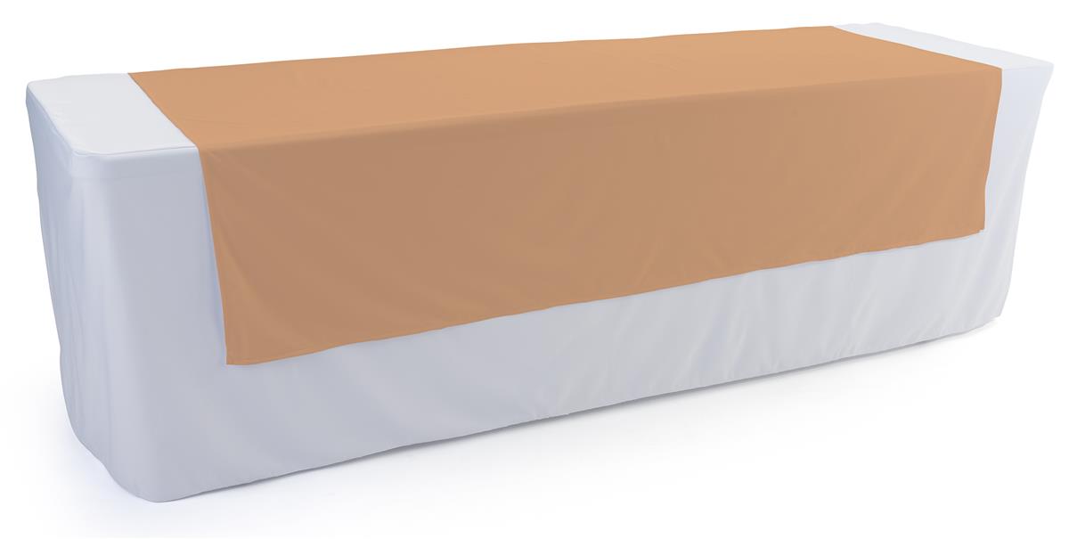 Beige table runner with machine washable design
