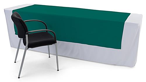 Dark green table runner with overall length of 80 inches