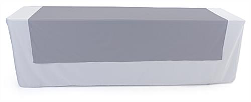 Gray table runner with flame retardant fabric