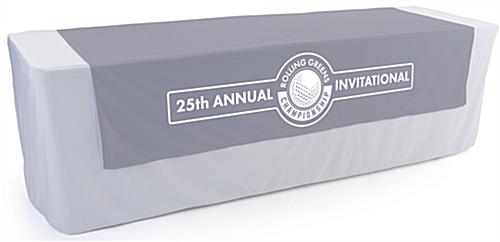 Grey printed table runner made of long lasting polyester