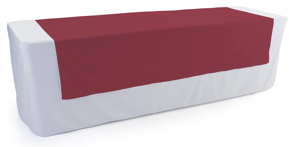 Burgundy table runner with machine washable material