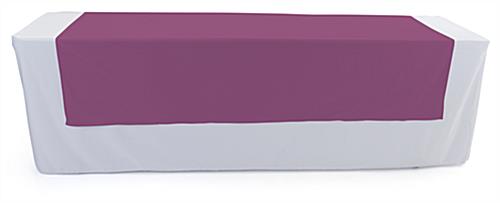 Purple table runner with open back design