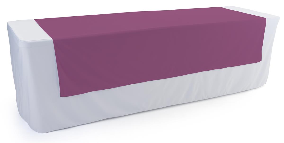 Purple table runner made of flame retardant polyester 