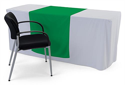 Kelly green table runner with overall length of 80  inches