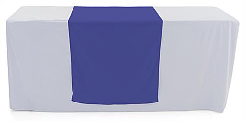 Royal blue table runner with machine washable design