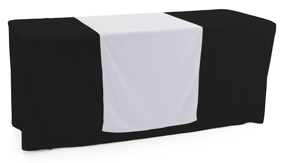 White table runner with flame retardant finish