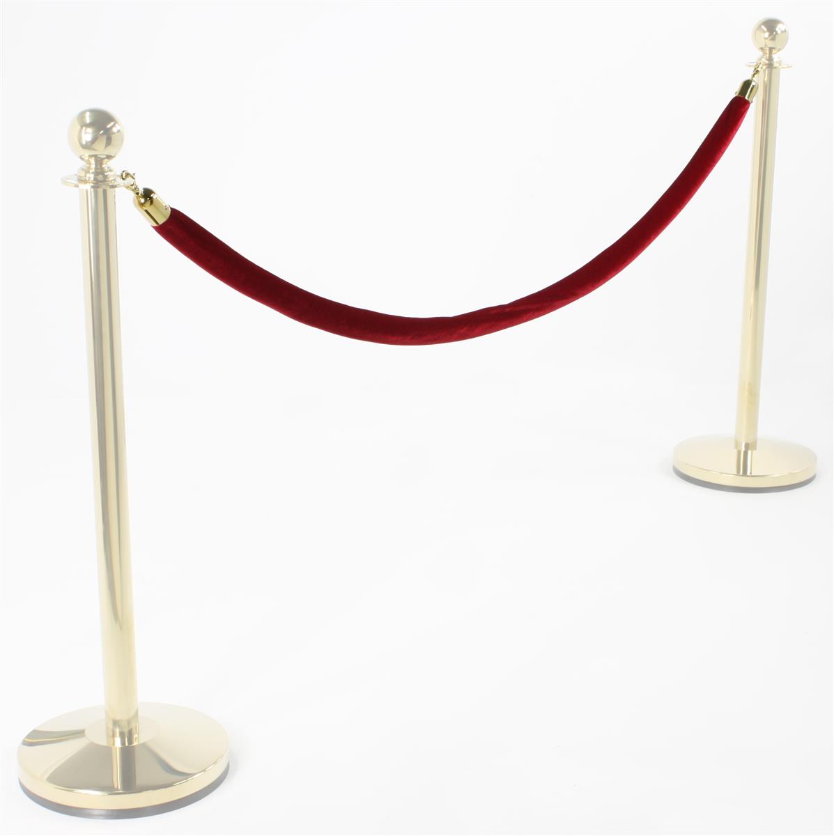 Bolero Barrier Rope with Domed Brass Ends for Crowd Control 1500mm 