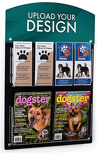Custom printed header graphic for 2RP4 series literature holders for wall mounted magazine rack