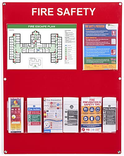 Acrylic mounted fire safety information station for wall