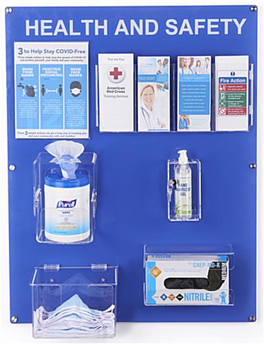 Mounted acrylic health and safety wall board with media display