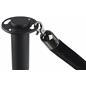 Black Queue Stand with Black Rope Clipped to Stanchion