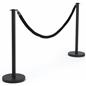 Durable Black Queue Stand with Black Rope