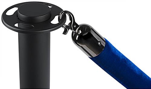 Stanchions with Blue Rope Clipped Together