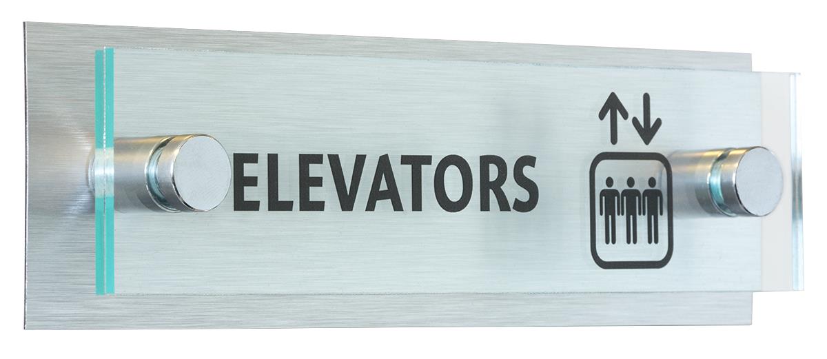 "Talking Room" Alu Silver 160 x 40 mm Plate Door Sign-Adhesive