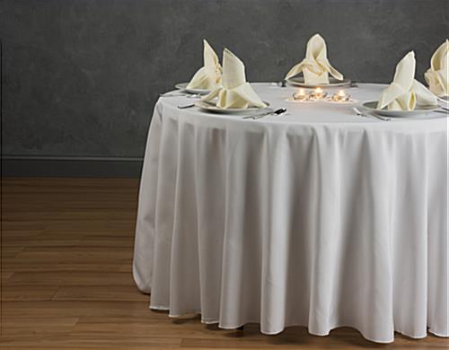 Round Dining Table Cloth | Ivory Linen with 108" Diameter