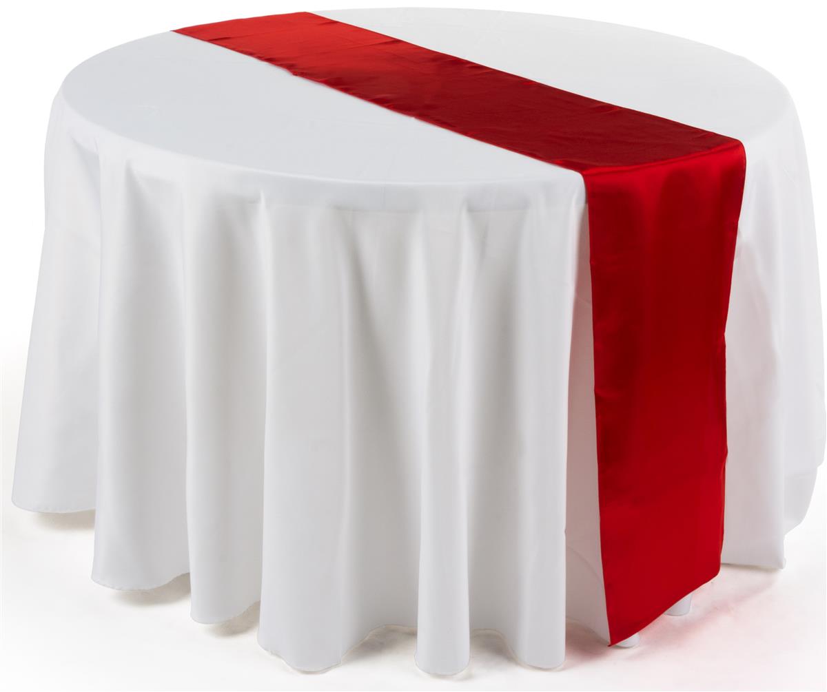 Red Satin Table Runners | 12 x 108 Banquet Linens