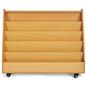 Mobile classroom bookcase with whiteboard and 5-tiered shelves