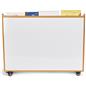 Mobile classroom bookcase with whiteboard and sturdy construction