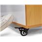 Mobile classroom bookcase with whiteboard and four locking casters